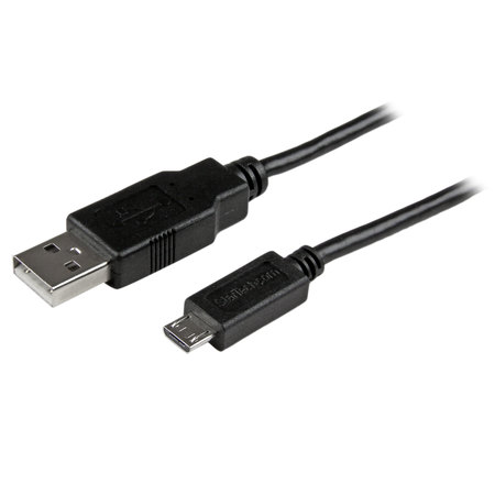 STARTECH.COM 1ft Phone Charge Cable USB to Thin Micro USB Charge Sync USBAUB1BK